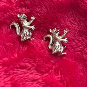Silver Squirrel Earrings